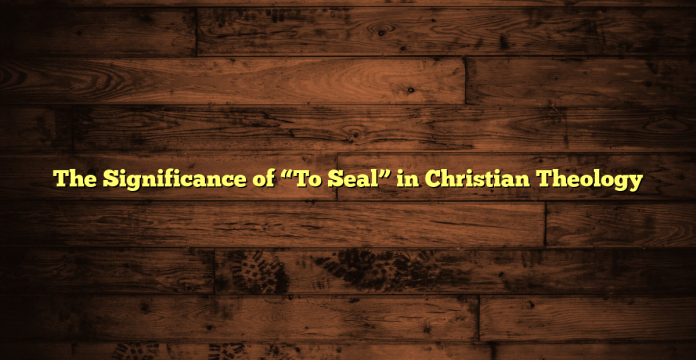 The Significance of “To Seal” in Christian Theology